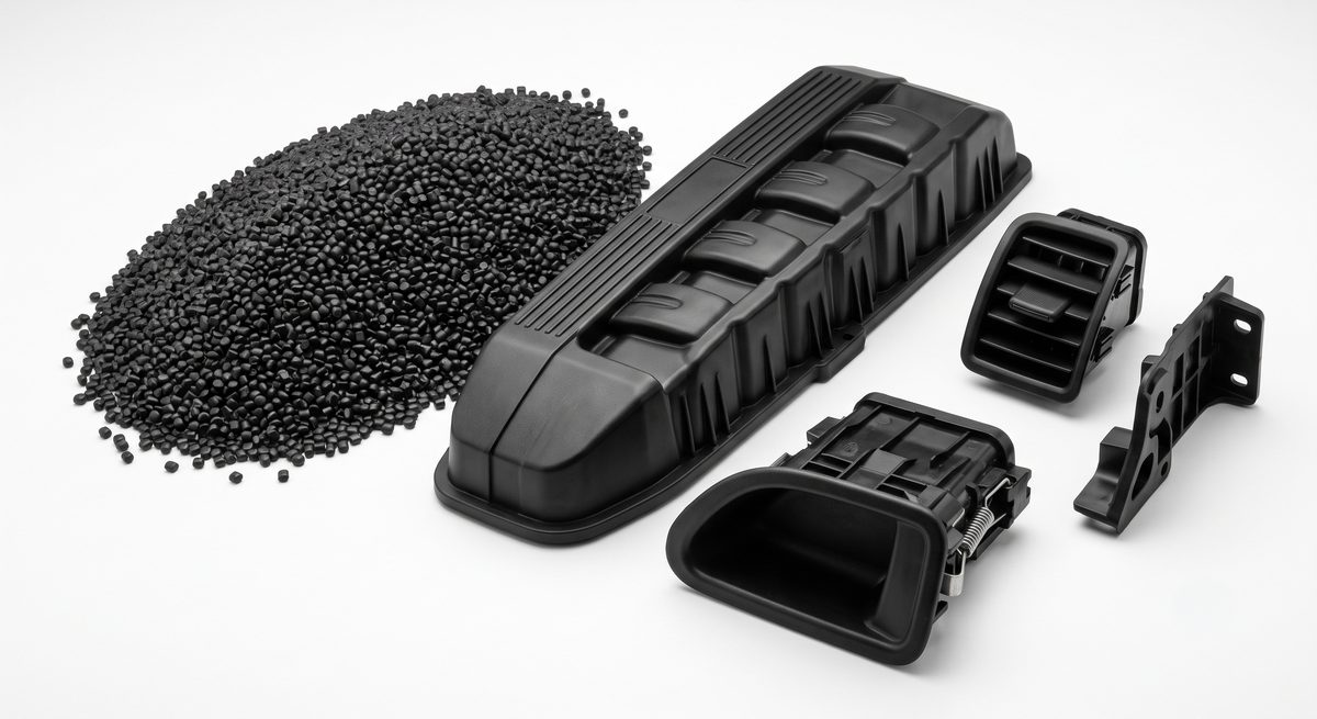 再生プラスチックのペレットと、それを用いて成型された自動車部品